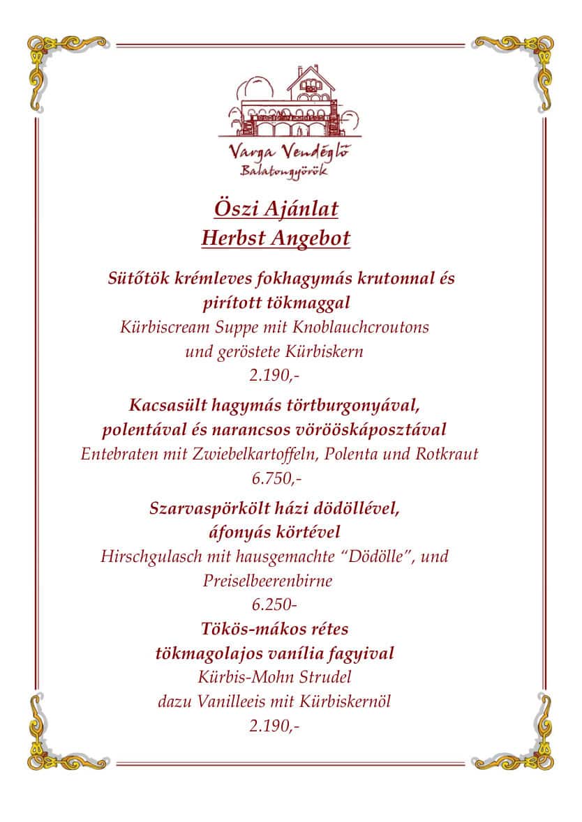 Őszi ajánlat